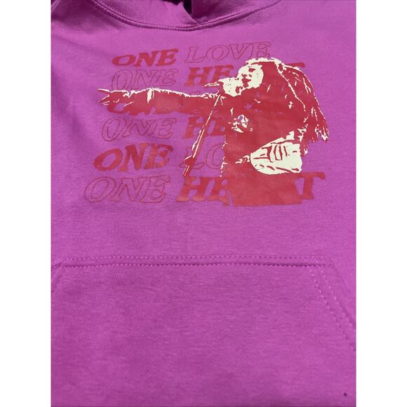 Zion Rootswear Bob Marley Graphic Hoodie Pink Girls Medium NWT - Picture 3 of 4